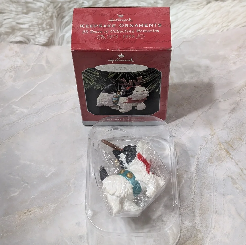 Vintage Hallmark 1998 Kitty Keepsake Ornament Purr-fect Little Deer